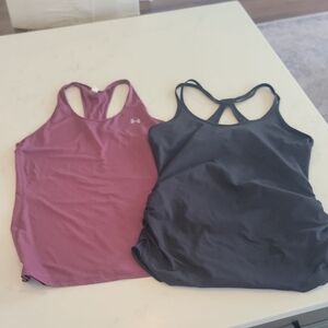Under Armour Women's Racerback Tank Tops - Black and Purple